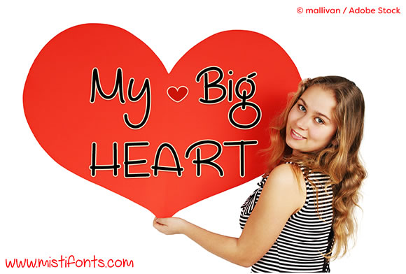 My Big Heart Font: Uplifting Handwritten Type for Makers